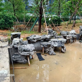 太湖石假山驳岸施工